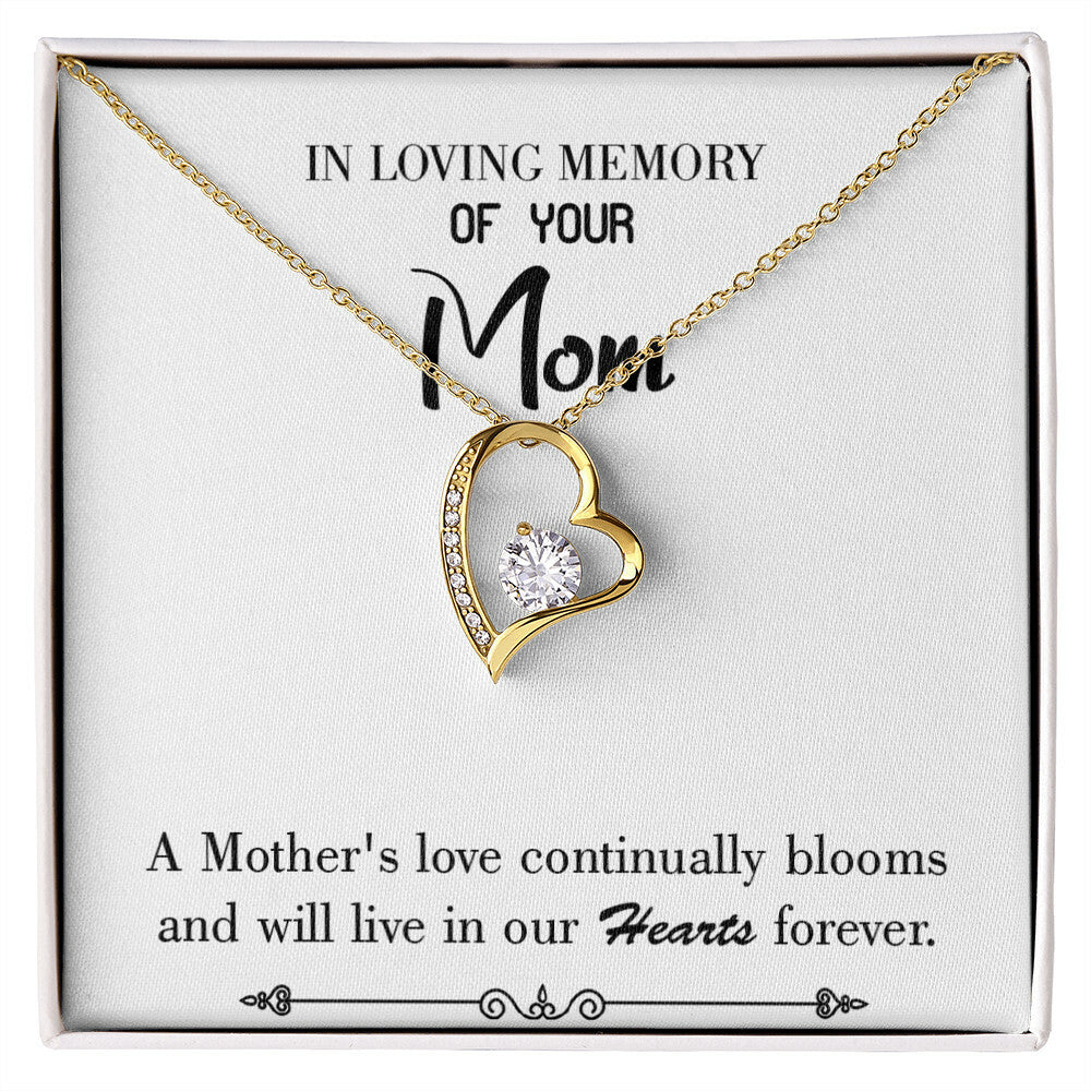 To Mom Remembrance Message Mother's Love Blooms White Forever Necklace w Message Card-Express Your Love Gifts