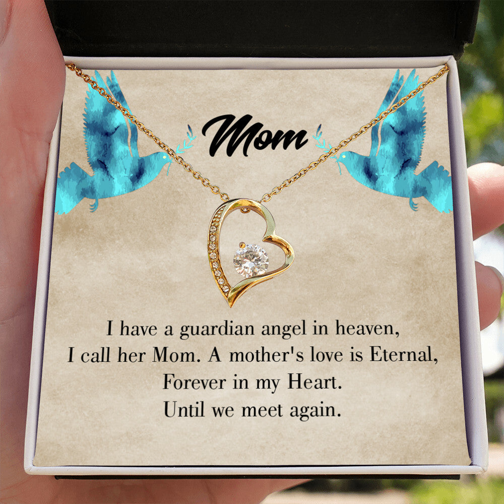 To Mom Remembrance Message Mother's Love is Eternal Forever Necklace w Message Card-Express Your Love Gifts