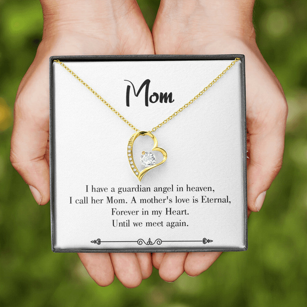 To Mom Remembrance Message Mother's Love is Eternal White Forever Necklace w Message Card-Express Your Love Gifts