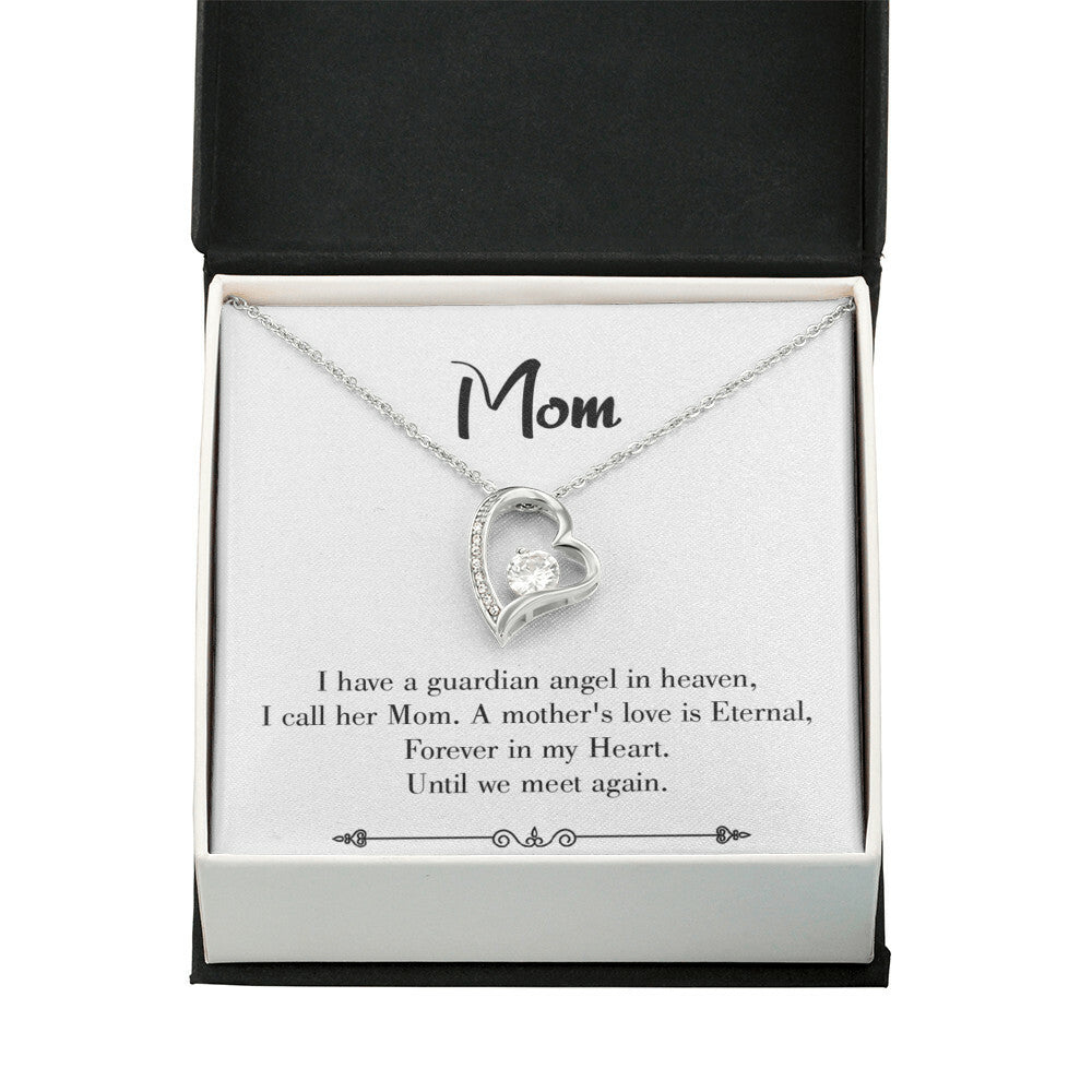 To Mom Remembrance Message Mother's Love is Eternal White Forever Necklace w Message Card-Express Your Love Gifts