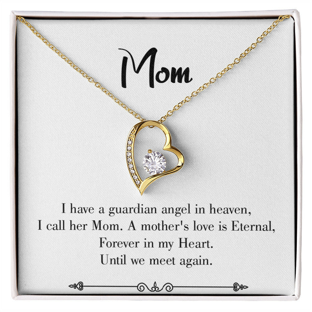 To Mom Remembrance Message Mother's Love is Eternal White Forever Necklace w Message Card-Express Your Love Gifts