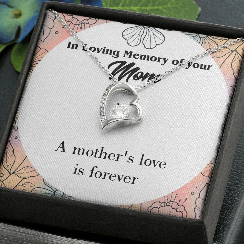 To Mom Remembrance Message Mother's Love is Forever Forever Necklace w Message Card-Express Your Love Gifts