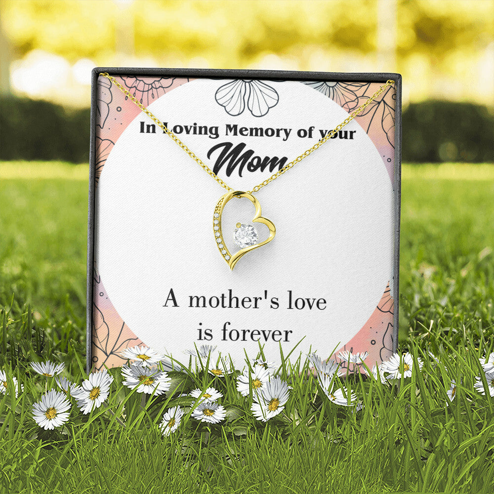 To Mom Remembrance Message Mother's Love is Forever Forever Necklace w Message Card-Express Your Love Gifts