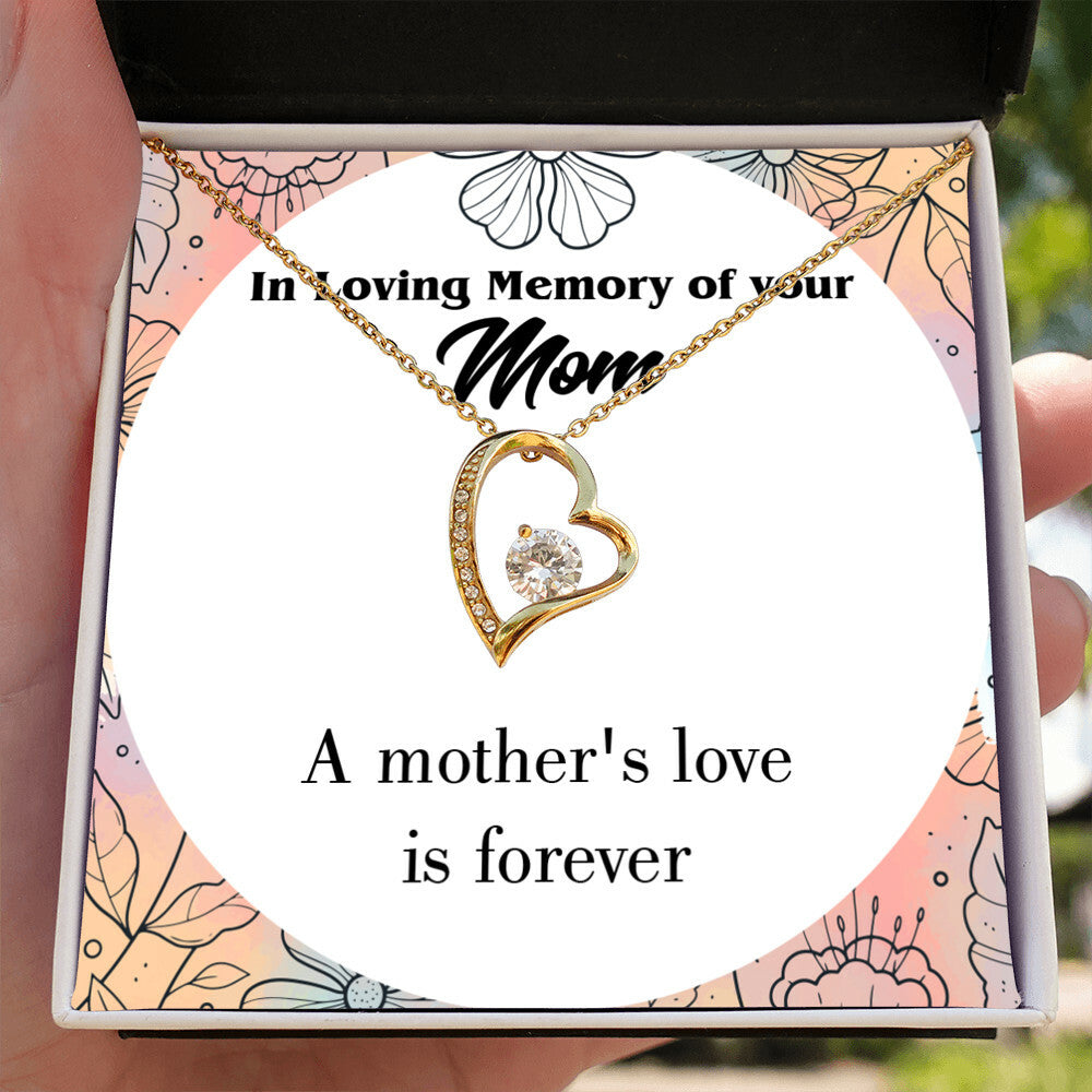 To Mom Remembrance Message Mother's Love is Forever Forever Necklace w Message Card-Express Your Love Gifts