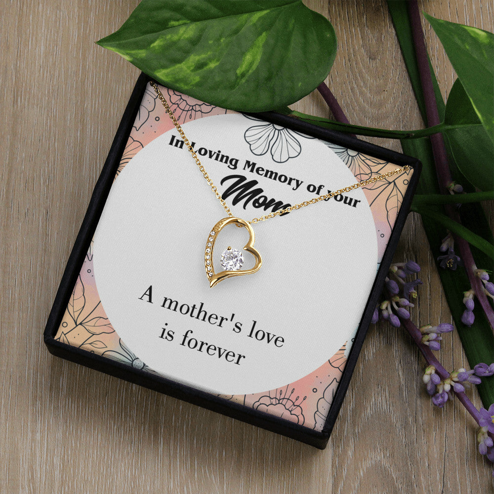 To Mom Remembrance Message Mother's Love is Forever Forever Necklace w Message Card-Express Your Love Gifts