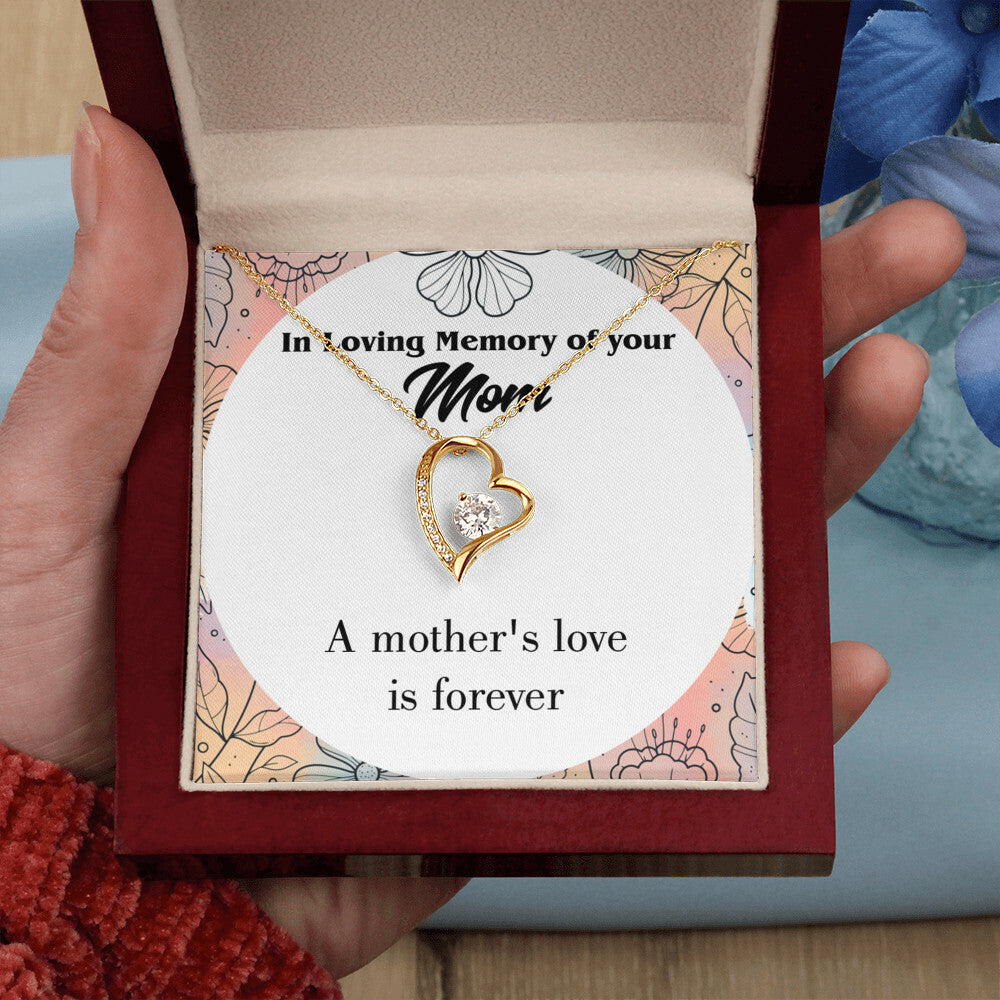 To Mom Remembrance Message Mother's Love is Forever Forever Necklace w Message Card-Express Your Love Gifts