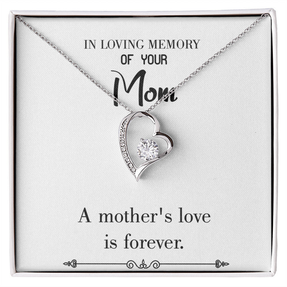 To Mom Remembrance Message Mother's Love White Forever Necklace w Message Card-Express Your Love Gifts