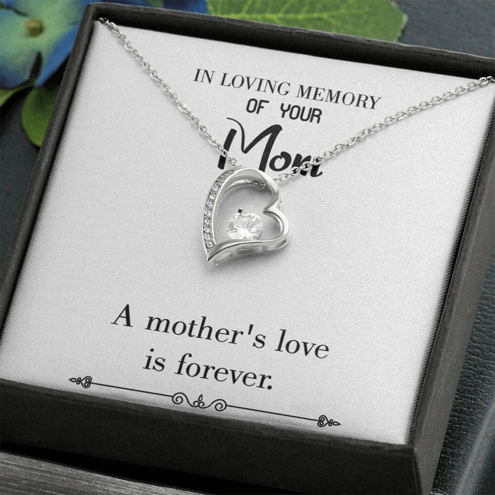 To Mom Remembrance Message Mother's Love White Forever Necklace w Message Card-Express Your Love Gifts