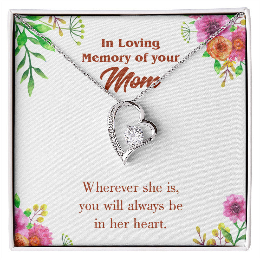 To Mom Remembrance Message No Goodbyes Forever Necklace w Message Card-Express Your Love Gifts