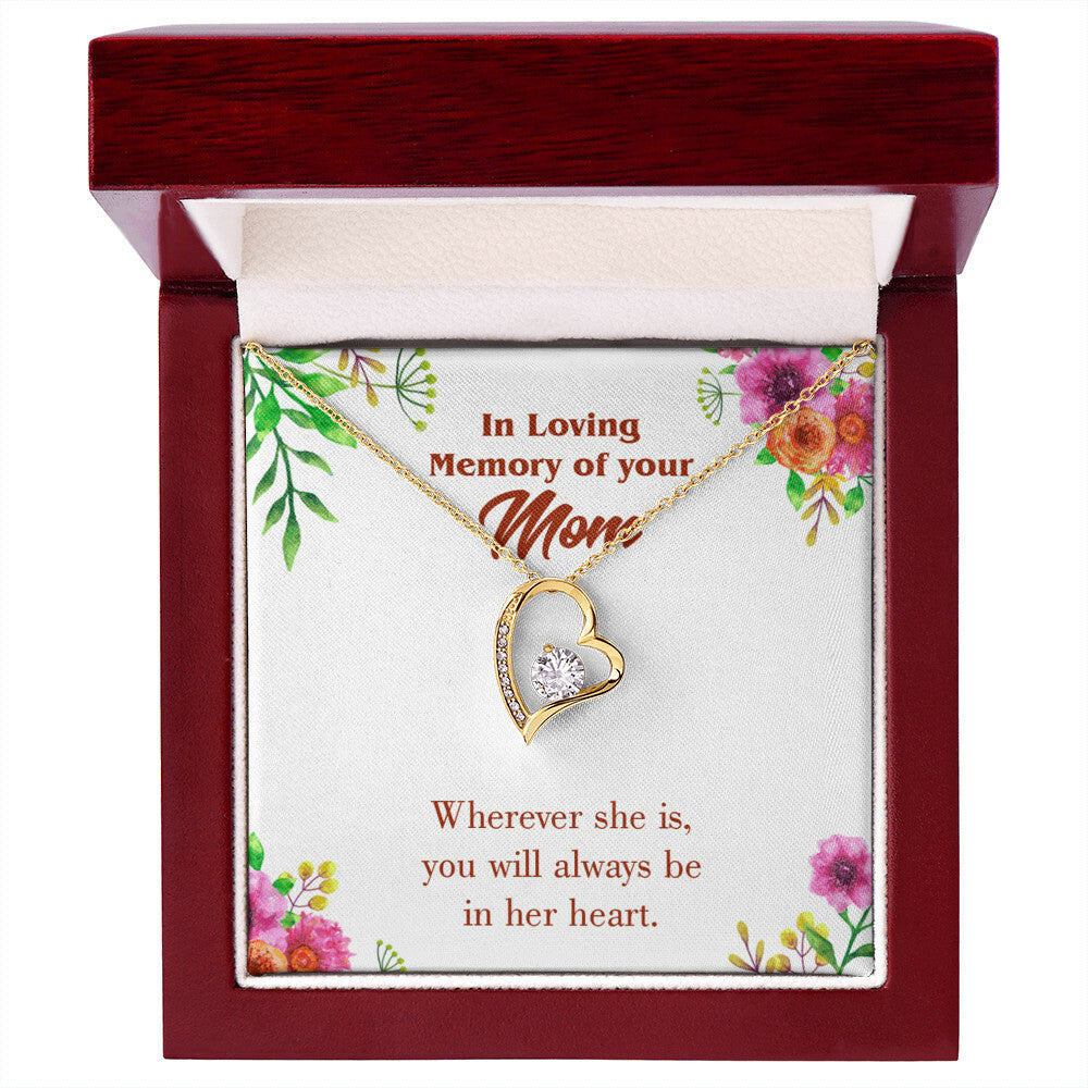 To Mom Remembrance Message No Goodbyes Forever Necklace w Message Card-Express Your Love Gifts