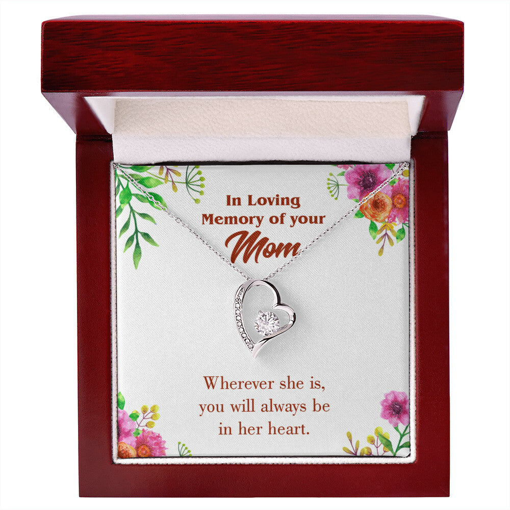 To Mom Remembrance Message No Goodbyes Forever Necklace w Message Card-Express Your Love Gifts