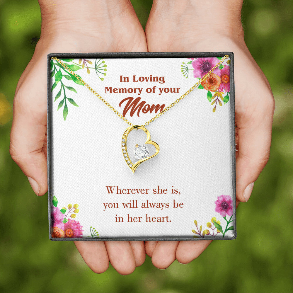 To Mom Remembrance Message No Goodbyes Forever Necklace w Message Card-Express Your Love Gifts