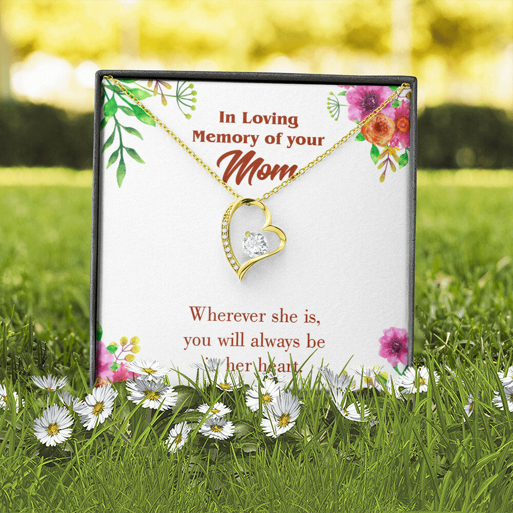 To Mom Remembrance Message No Goodbyes Forever Necklace w Message Card-Express Your Love Gifts