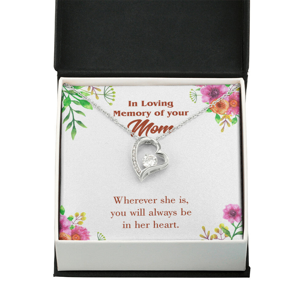 To Mom Remembrance Message No Goodbyes Forever Necklace w Message Card-Express Your Love Gifts