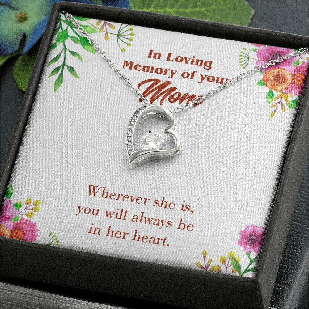 To Mom Remembrance Message No Goodbyes Forever Necklace w Message Card-Express Your Love Gifts