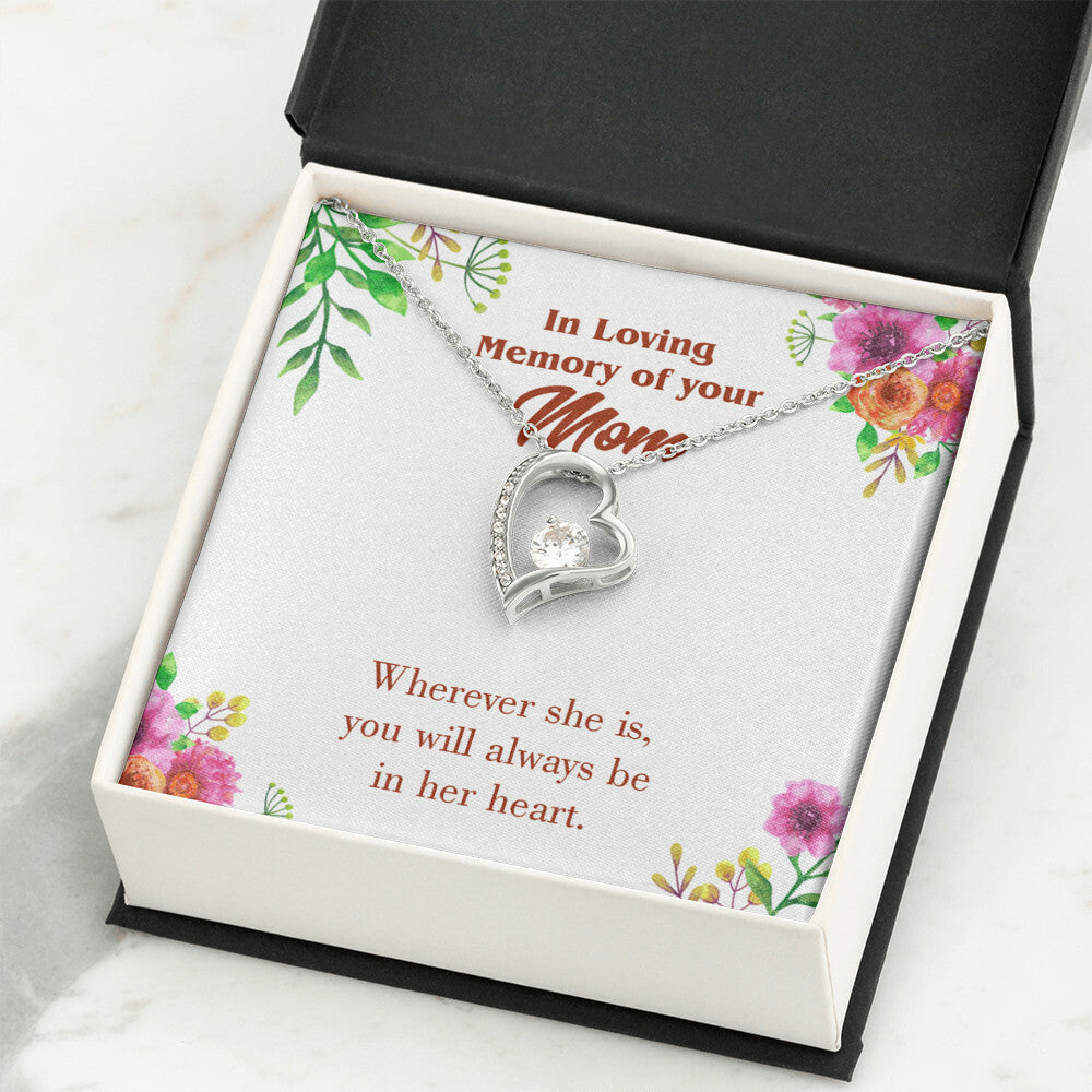 To Mom Remembrance Message No Goodbyes Forever Necklace w Message Card-Express Your Love Gifts