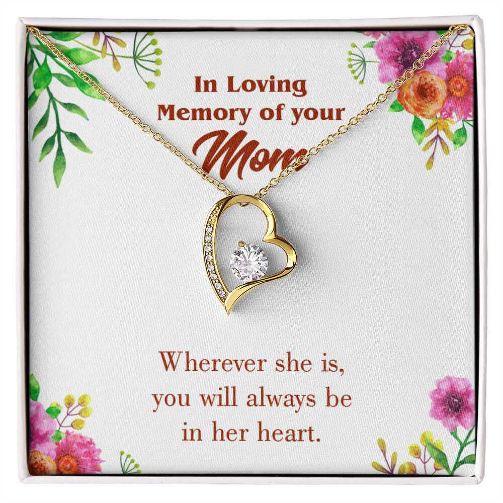 To Mom Remembrance Message No Goodbyes Forever Necklace w Message Card-Express Your Love Gifts