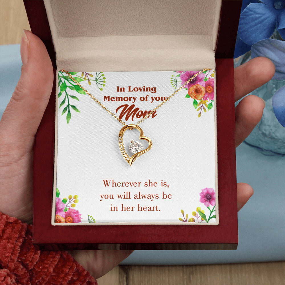 To Mom Remembrance Message No Goodbyes Forever Necklace w Message Card-Express Your Love Gifts