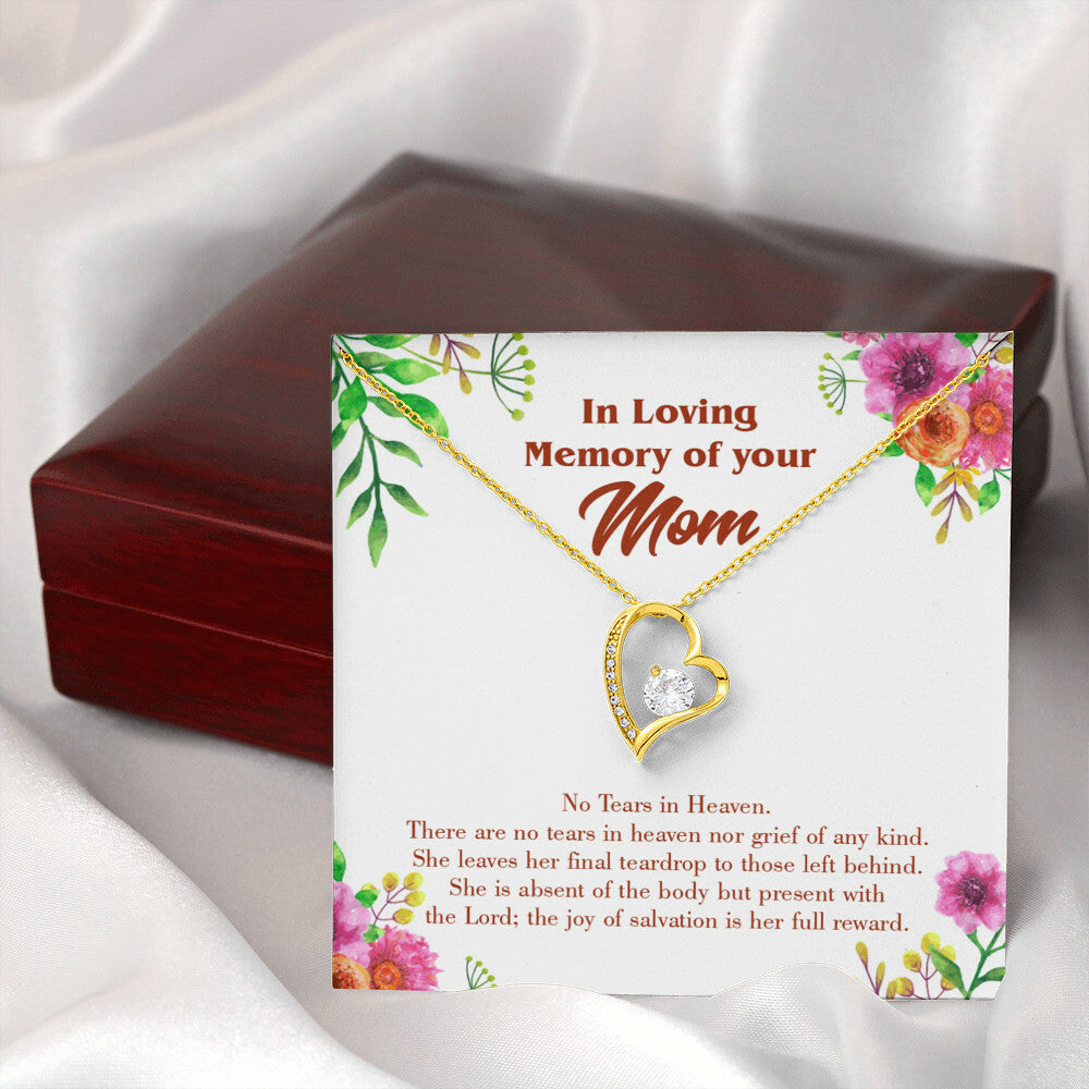 To Mom Remembrance Message No Tears in Heaven Forever Necklace w Message Card-Express Your Love Gifts