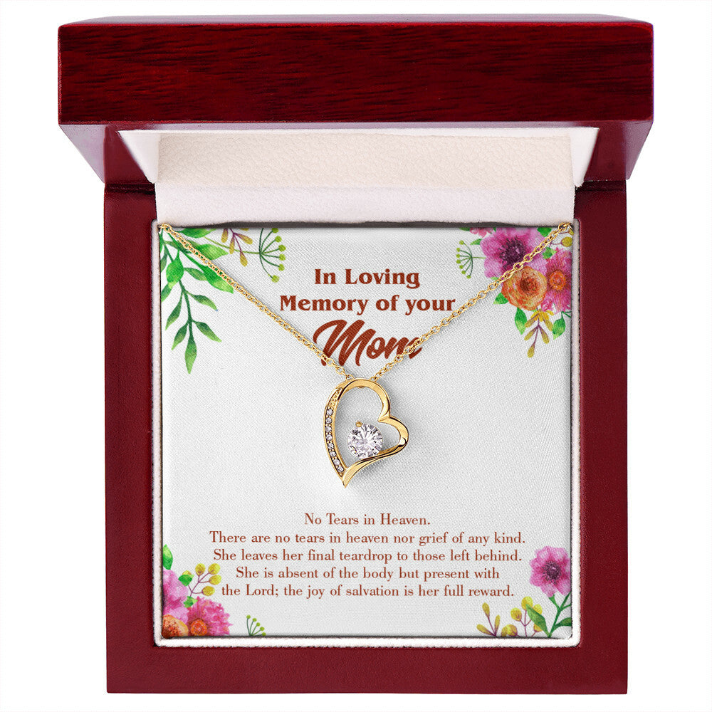 To Mom Remembrance Message No Tears in Heaven Forever Necklace w Message Card-Express Your Love Gifts