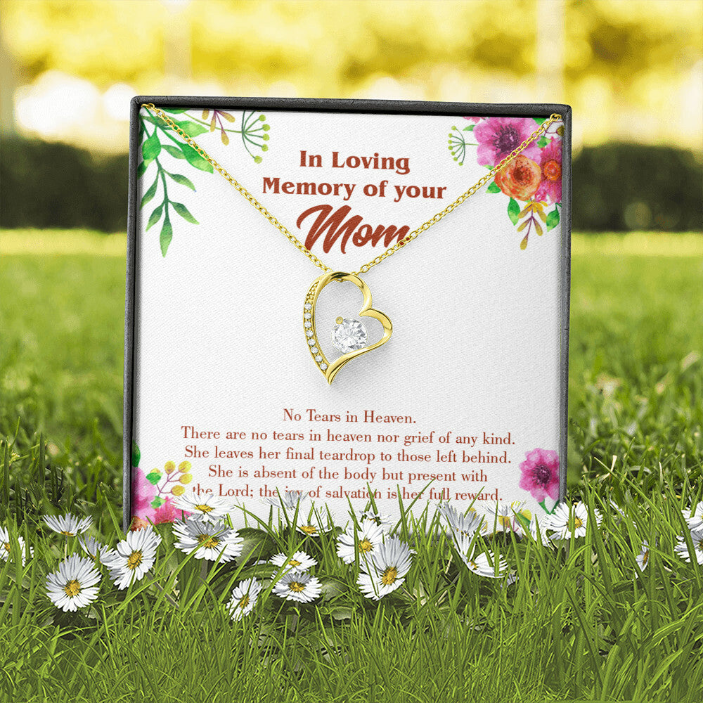 To Mom Remembrance Message No Tears in Heaven Forever Necklace w Message Card-Express Your Love Gifts