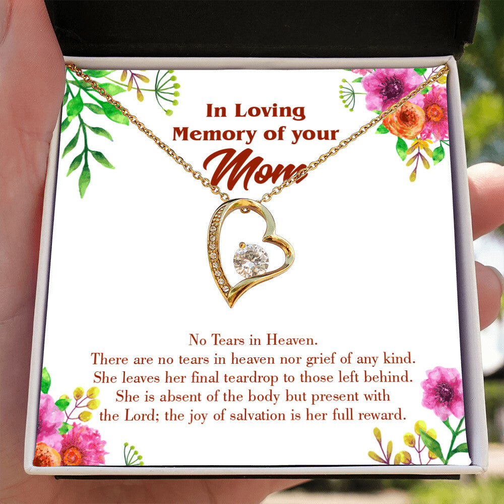 To Mom Remembrance Message No Tears in Heaven Forever Necklace w Message Card-Express Your Love Gifts