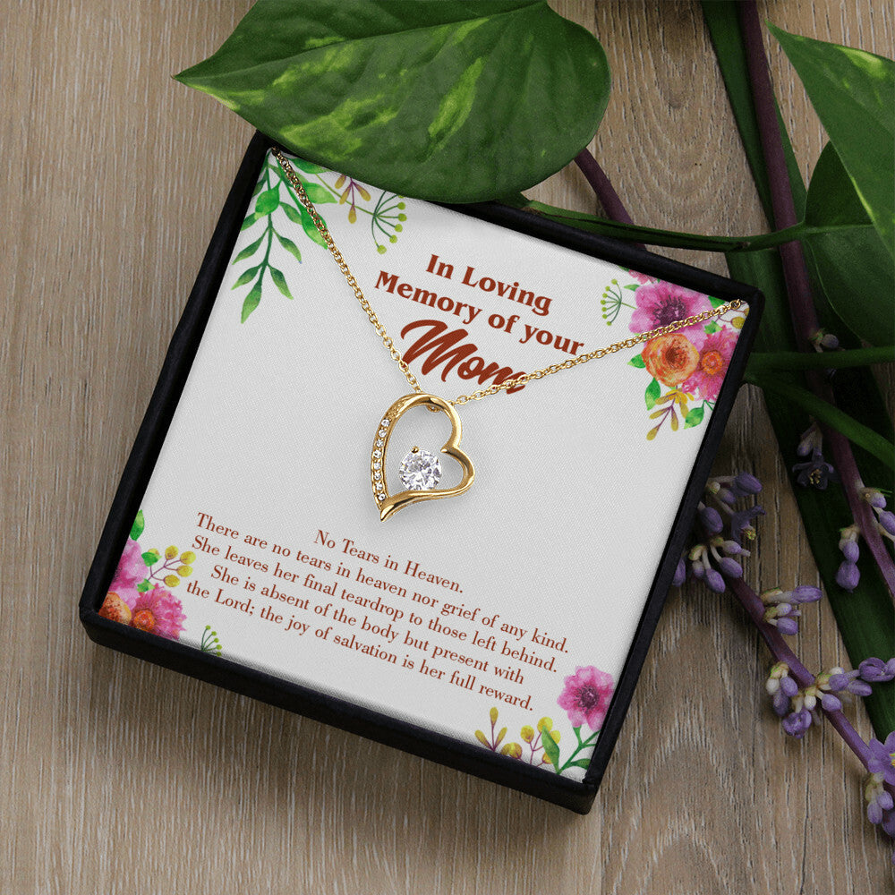 To Mom Remembrance Message No Tears in Heaven Forever Necklace w Message Card-Express Your Love Gifts