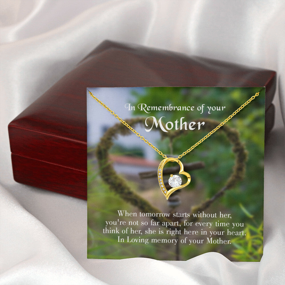 To Mom Remembrance Message Not Far Apart Forever Necklace w Message Card-Express Your Love Gifts