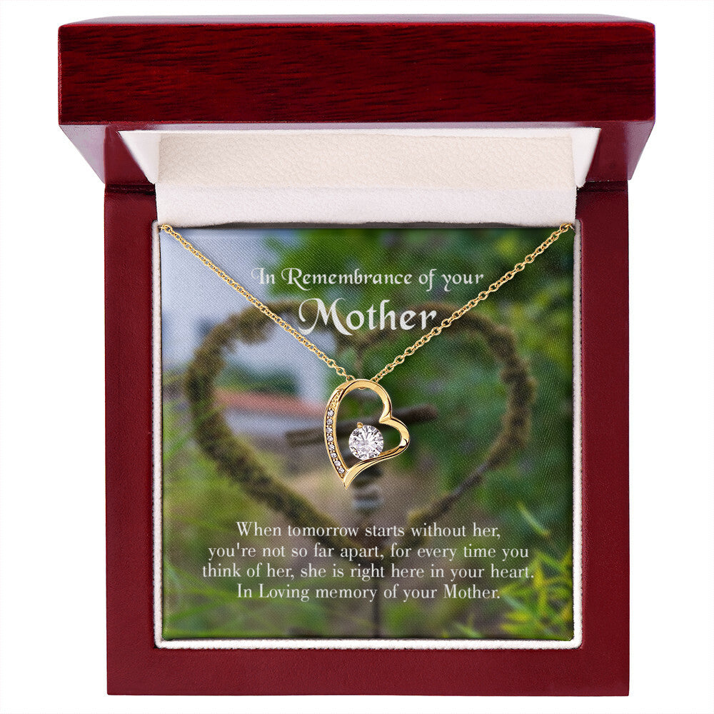 To Mom Remembrance Message Not Far Apart Forever Necklace w Message Card-Express Your Love Gifts