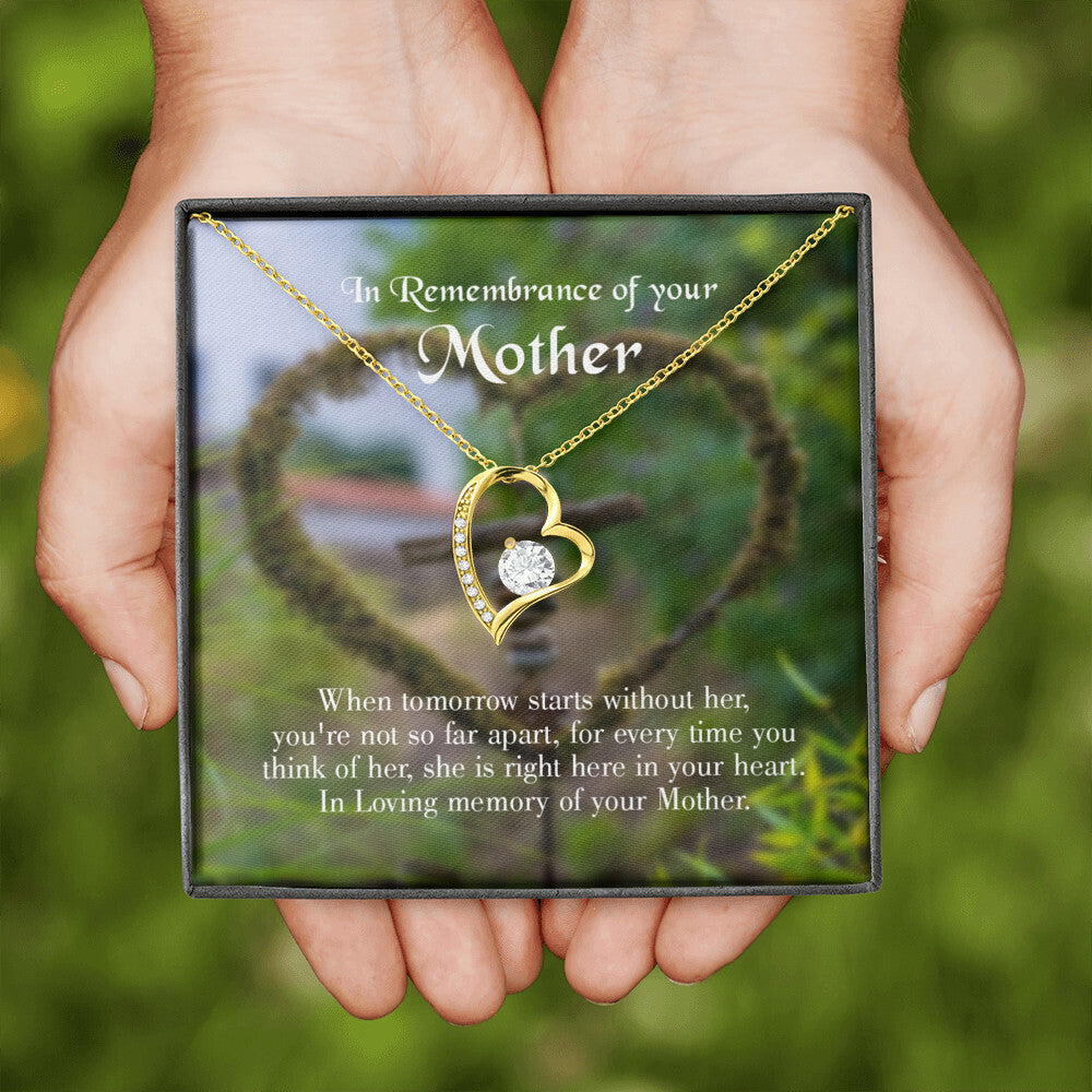 To Mom Remembrance Message Not Far Apart Forever Necklace w Message Card-Express Your Love Gifts