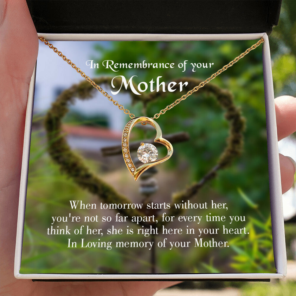 To Mom Remembrance Message Not Far Apart Forever Necklace w Message Card-Express Your Love Gifts