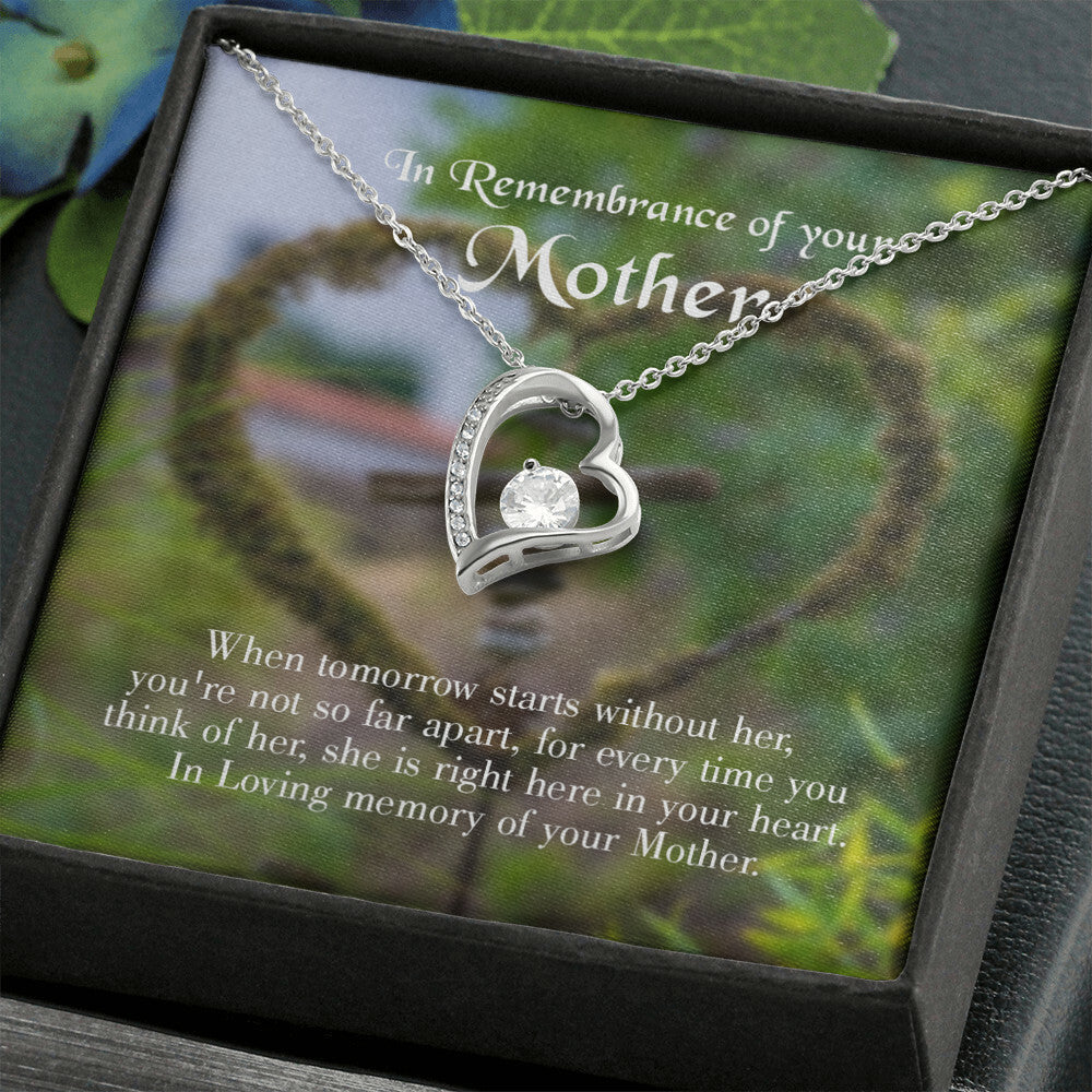 To Mom Remembrance Message Not Far Apart Forever Necklace w Message Card-Express Your Love Gifts