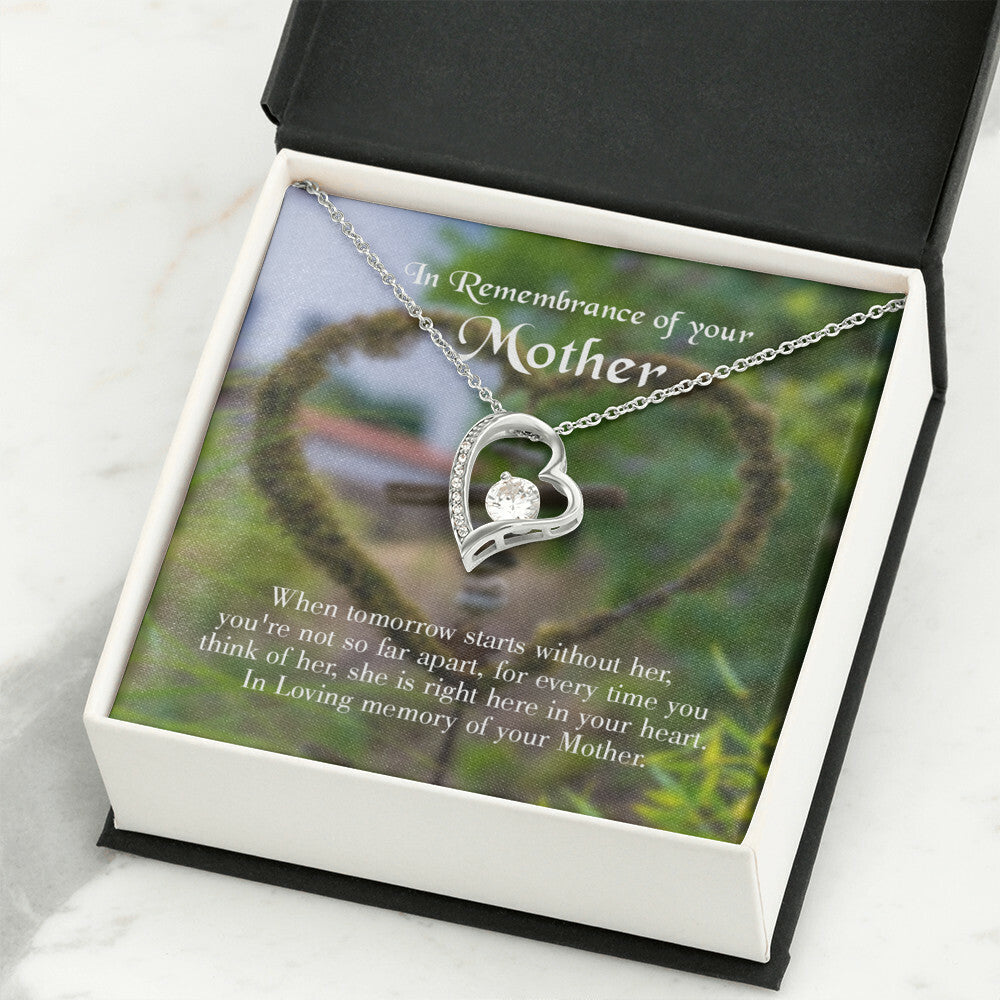 To Mom Remembrance Message Not Far Apart Forever Necklace w Message Card-Express Your Love Gifts