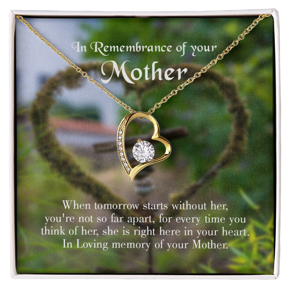 To Mom Remembrance Message Not Far Apart Forever Necklace w Message Card-Express Your Love Gifts