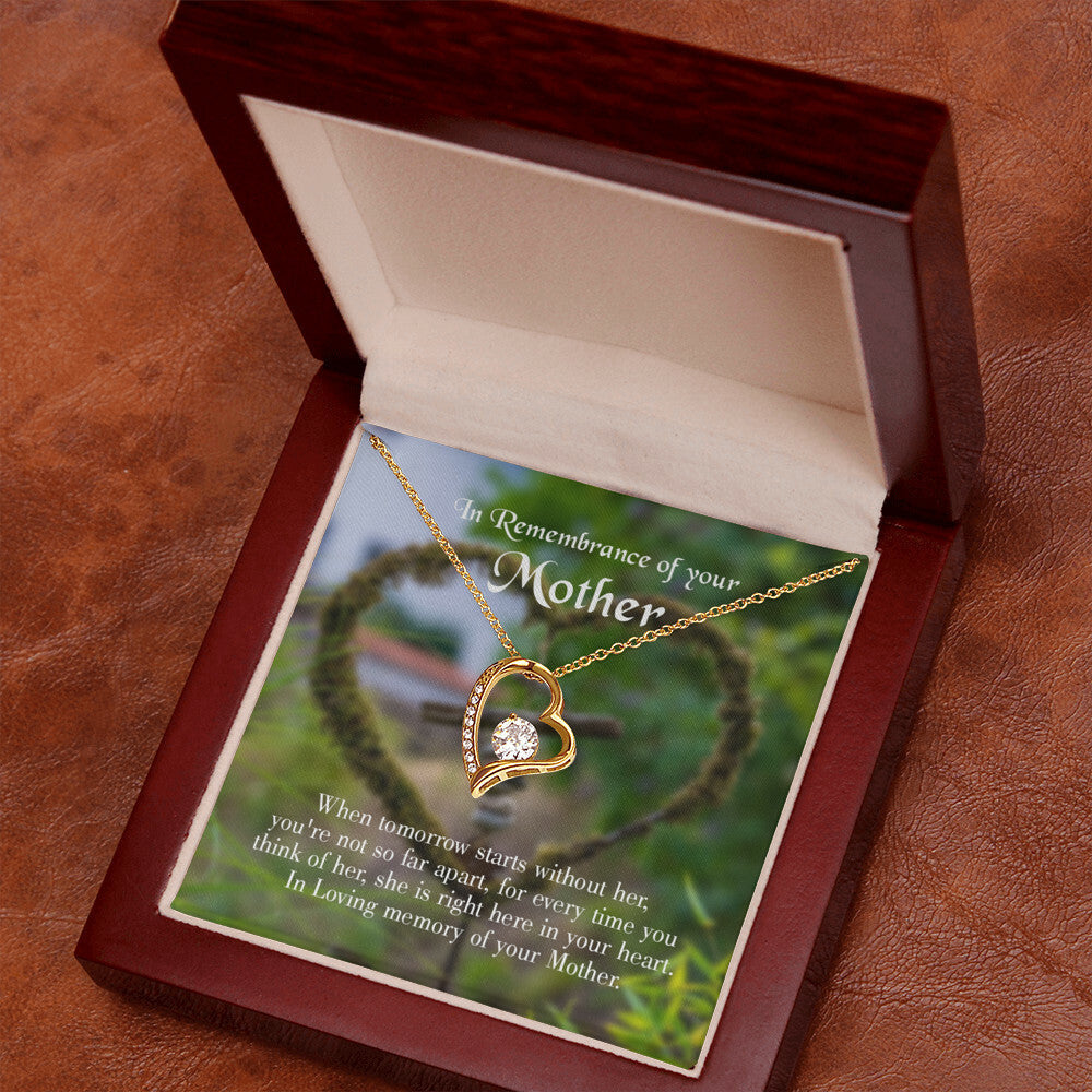 To Mom Remembrance Message Not Far Apart Forever Necklace w Message Card-Express Your Love Gifts