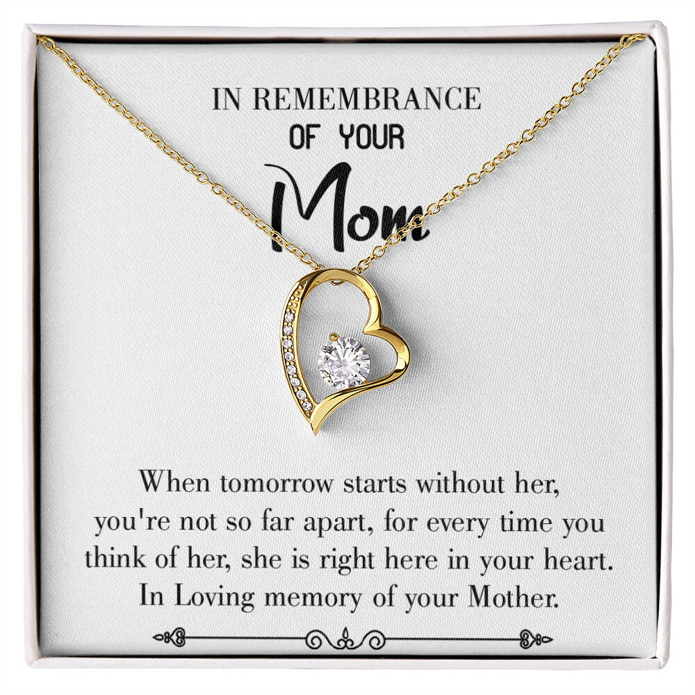 To Mom Remembrance Message Not Far Apart White Forever Necklace w Message Card-Express Your Love Gifts