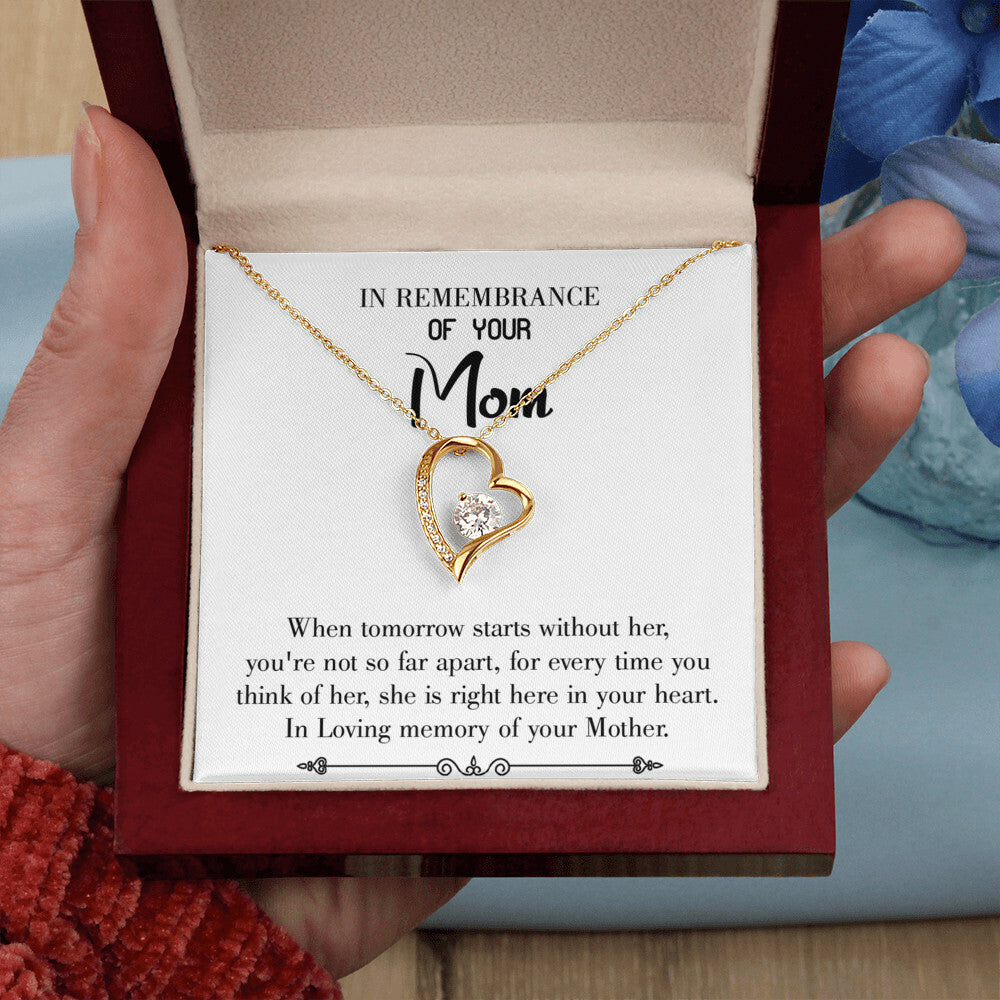 To Mom Remembrance Message Not Far Apart White Forever Necklace w Message Card-Express Your Love Gifts