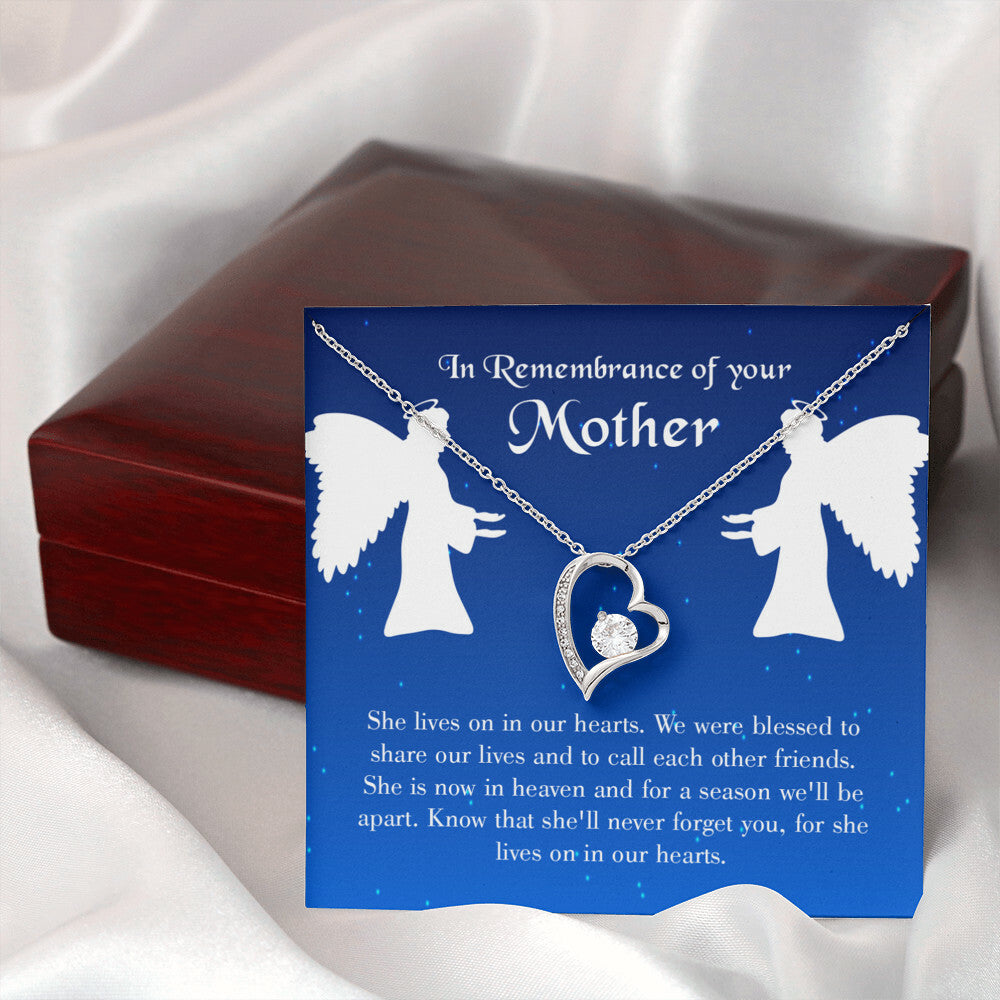 To Mom Remembrance Message Shared Life Forever Necklace w Message Card-Express Your Love Gifts