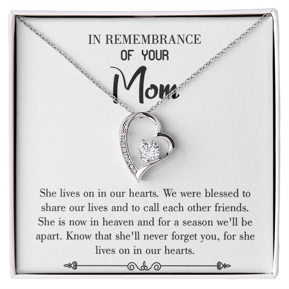 To Mom Remembrance Message Shared Life's Joy White Forever Necklace w Message Card-Express Your Love Gifts