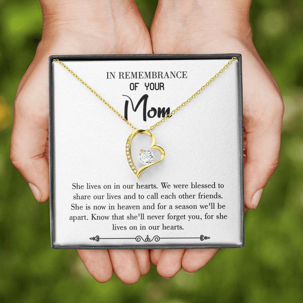 To Mom Remembrance Message Shared Life's Joy White Forever Necklace w Message Card-Express Your Love Gifts