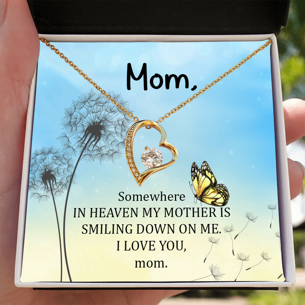 To Mom Remembrance Message Somewhere in heaven Forever Necklace w Message Card-Express Your Love Gifts