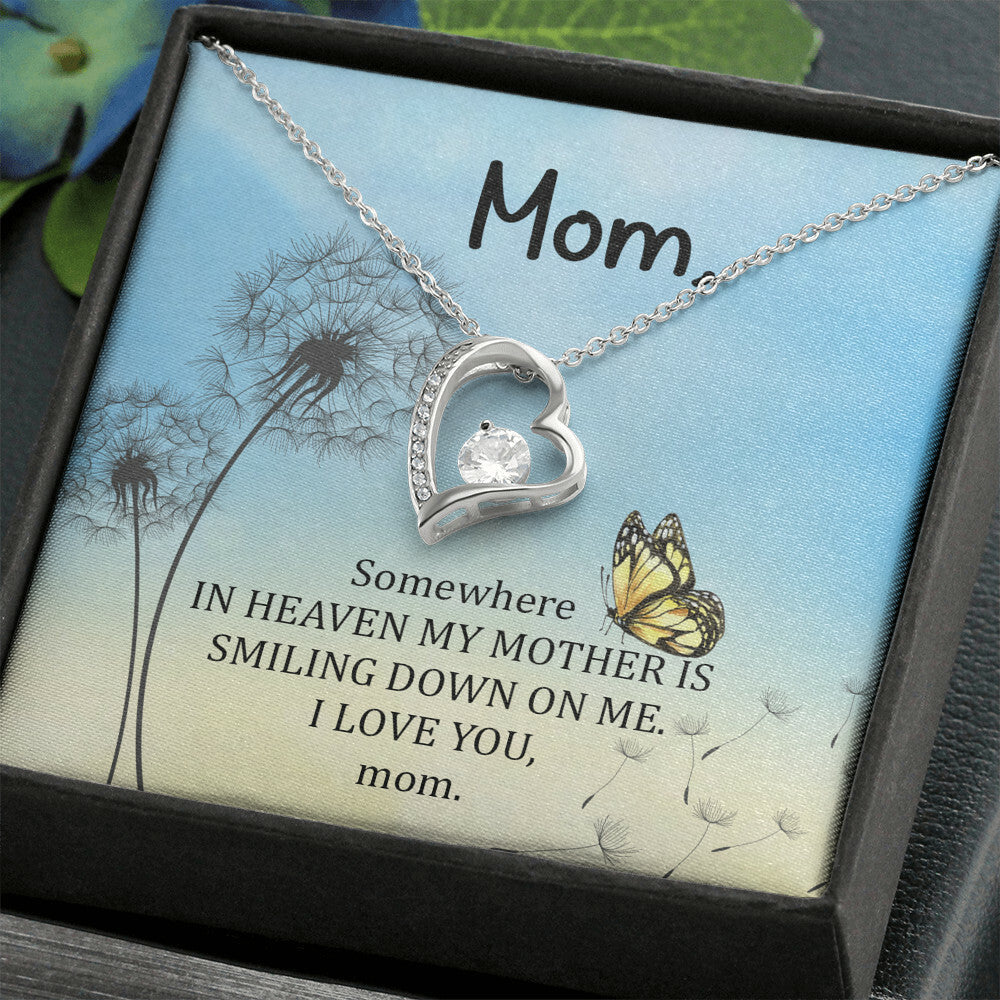 To Mom Remembrance Message Somewhere in heaven Forever Necklace w Message Card-Express Your Love Gifts