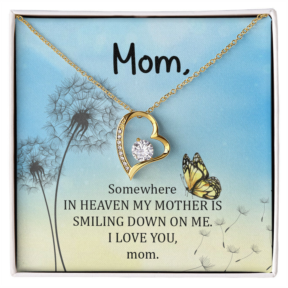 To Mom Remembrance Message Somewhere in heaven Forever Necklace w Message Card-Express Your Love Gifts