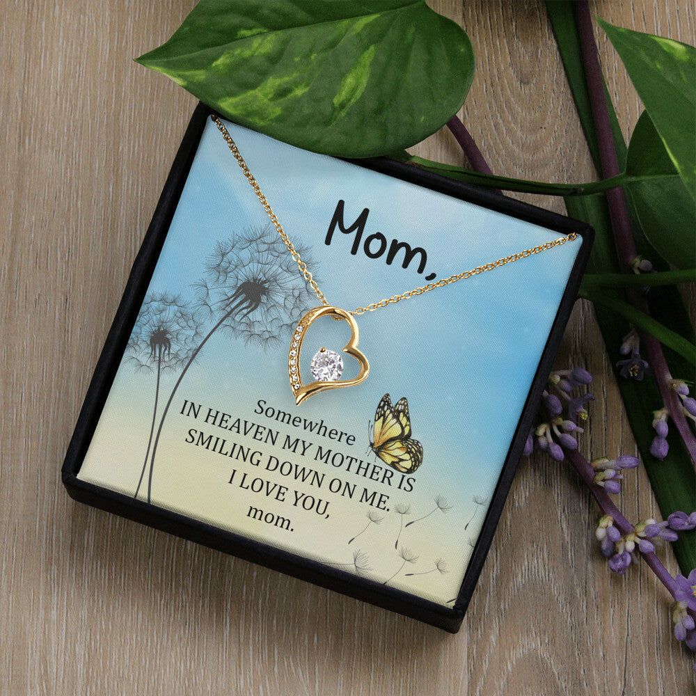 To Mom Remembrance Message Somewhere in heaven Forever Necklace w Message Card-Express Your Love Gifts