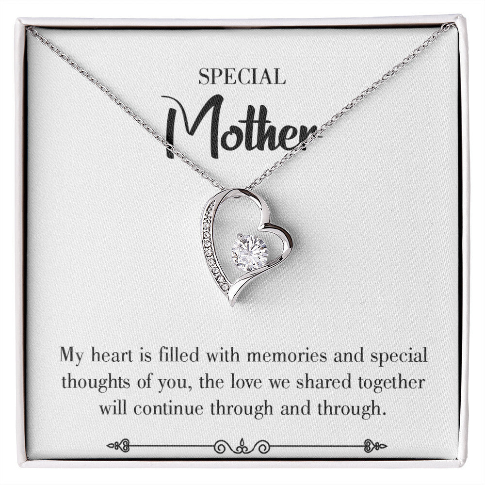 To Mom Remembrance Message Special Mother White Forever Necklace w Message Card-Express Your Love Gifts