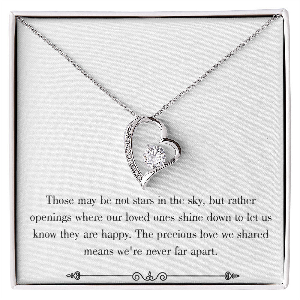 To Mom Remembrance Message Stars in the Sky White Forever Necklace w Message Card-Express Your Love Gifts