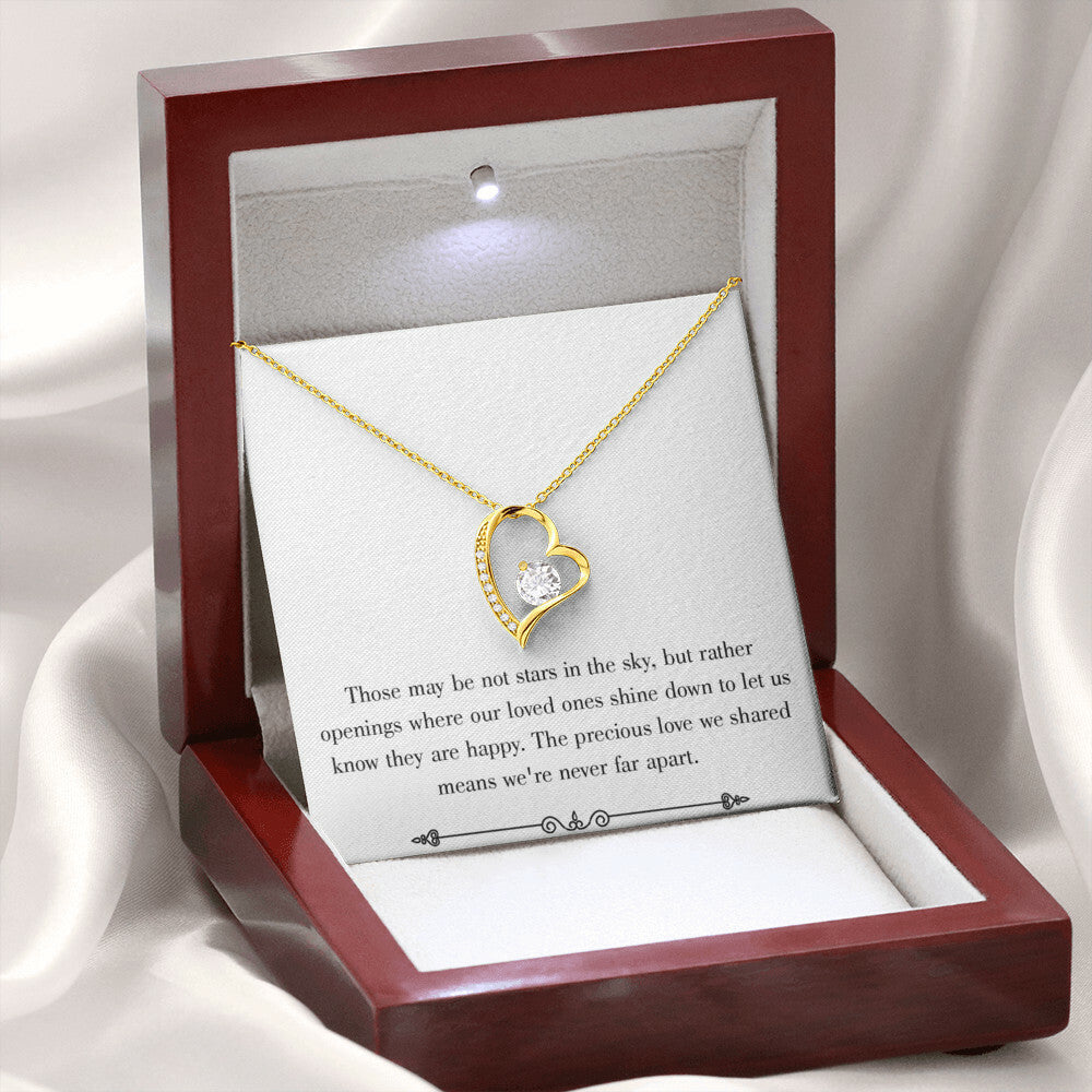 To Mom Remembrance Message Stars in the Sky White Forever Necklace w Message Card-Express Your Love Gifts