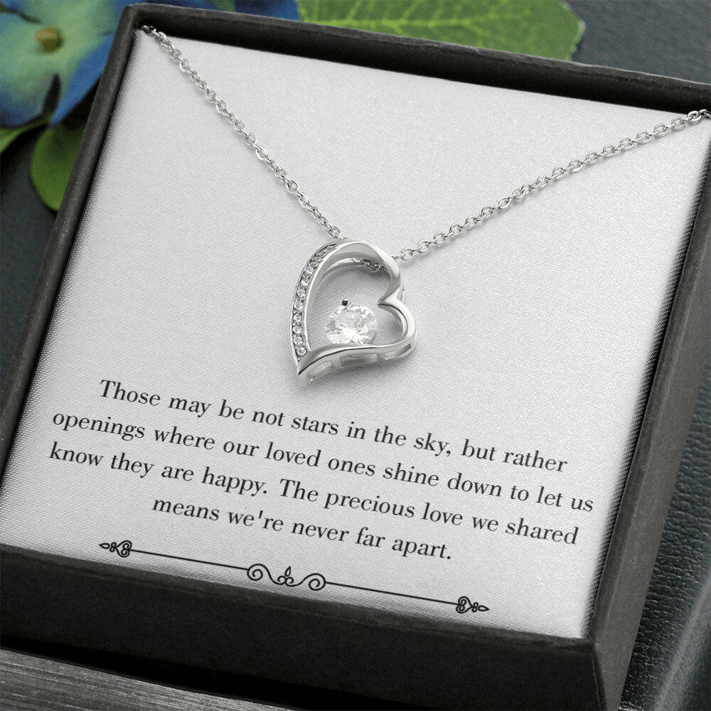 To Mom Remembrance Message Stars in the Sky White Forever Necklace w Message Card-Express Your Love Gifts