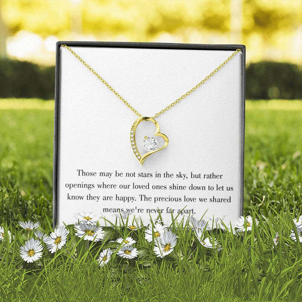 To Mom Remembrance Message Stars in the Sky White Forever Necklace w Message Card-Express Your Love Gifts