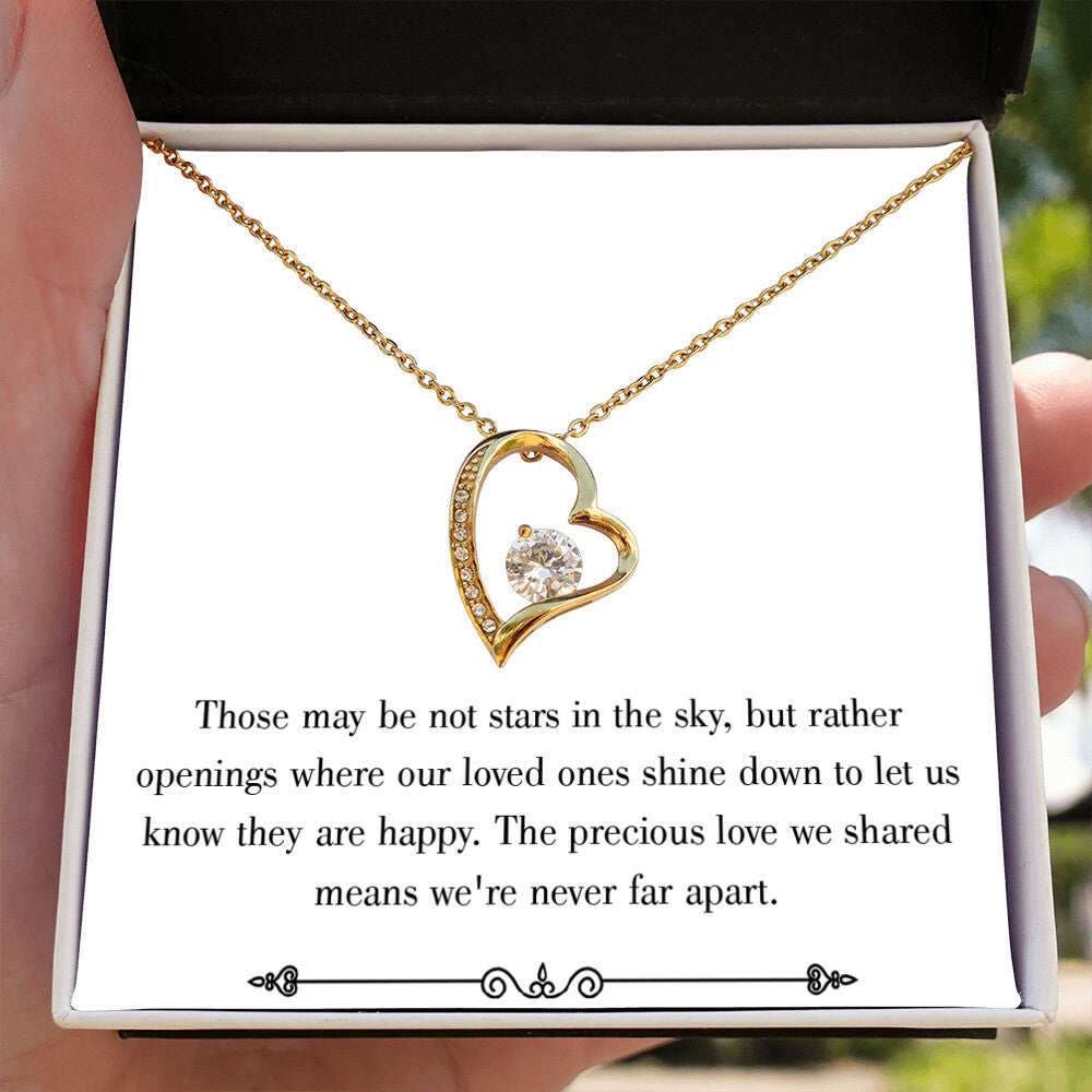 To Mom Remembrance Message Stars in the Sky White Forever Necklace w Message Card-Express Your Love Gifts